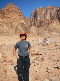MCC Geography Professor Niccole Cerveny, Ph.D. at Wadi Rum Protected Area in Jordan. 