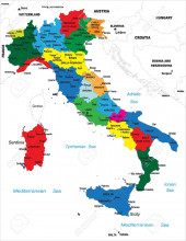 Color map of Italy's regions.