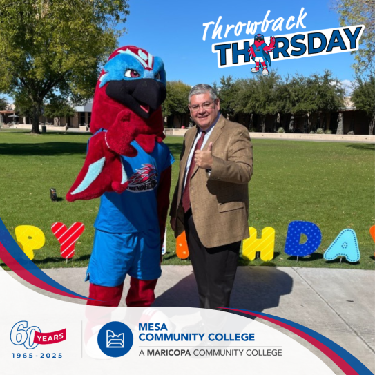 Thor and MCC President Richard J. Daniel, Ph.D. during Thor’s 50th birthday celebration