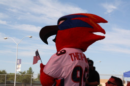 Thor holding a small American Flag