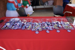 Decade buttons in plastic bins