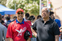 Greg Reents and Rodney Holmes attending birthday party celebration