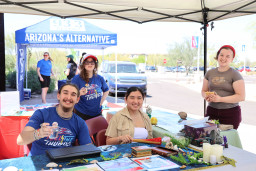 Students under tent at Red Mountain campus