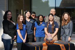 Group photo of PTK members with Dr. Richard Daniel