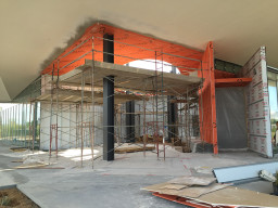 Construction on the Enrollment Center building