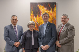 MCCCD Chancellor Steven Gonzales, Marie Sullivan  , U.S. Representative, Greg Stanton and Richard Daniel