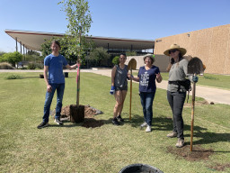 Planting trees for Arbor Day