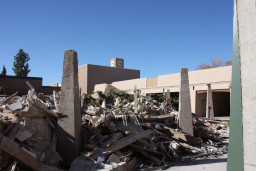 Demolition of courtyard to build Student Lounge
