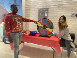 Students handing out food for Food for Finals