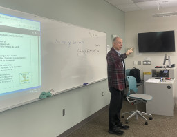 Steve Budge giving a lecture in class