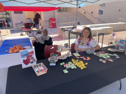 Students at booth