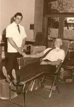 Theo Heap during a campus blood drive