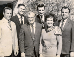 Administration, from left: Robert Worsley; Theo Heap; John Riggs; R. Cattani; Jinette Kirk; R. Owens.