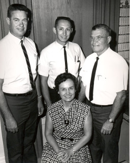 Administration, 1965-66. From left: Theo Heap, Breon; John Riggs; seated, Jinette Kirk