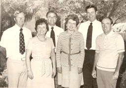 Administration, from left: Robert Worsley; Jinette Kirk; Owens; President Howe; Theo Heap; Young