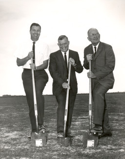 Original groundbreaking of the Southern & Dobson Campus in an alfalfa field, 1964-65