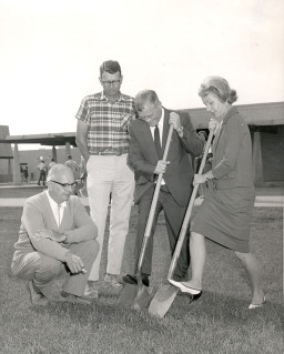 Groundbreaking for the new library at Southern & Dobson, 1965