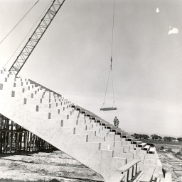 Construction continues on the Football Stadium, Southern & Dobson, 1967-68