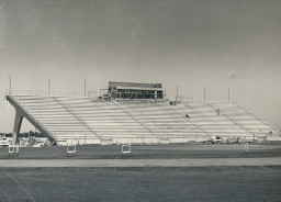Football Stadium construction with the Press Box in place, 1967-68