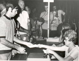 Past registration process prior to computers, Southern & Dobson Campus