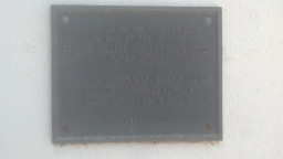 The dedication plaque for the MCC Thunderbird, dedicated in 1978