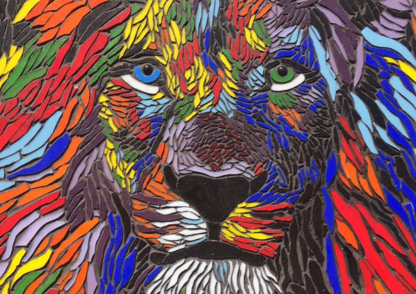 "Lion mosaic" by Lucero Espino from Skyline High School