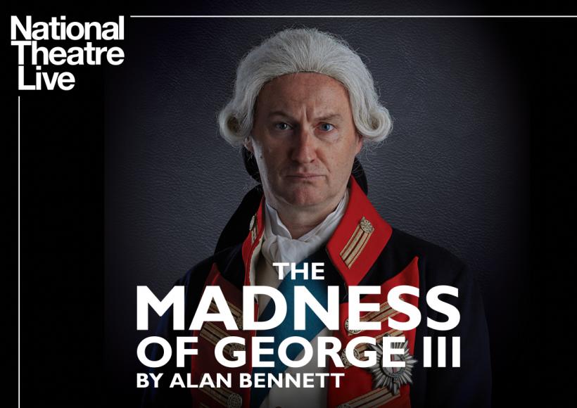 NT Live poster featuring image of King George III looking at the audience