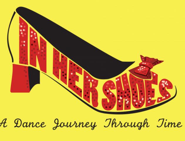 Show title in red high heel shoe