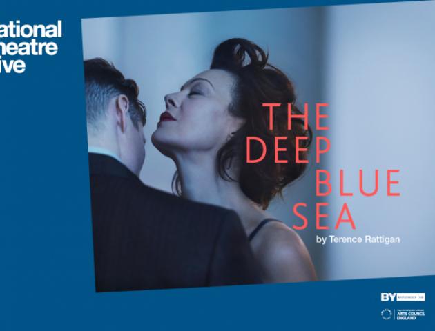 Promotional Poster for The Deep Blue Sea featuring Helen McCrory against a blue background