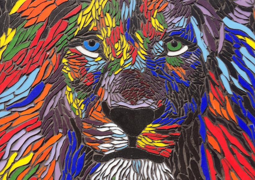 "Lion mosaic" by Lucero Espino from Skyline High School