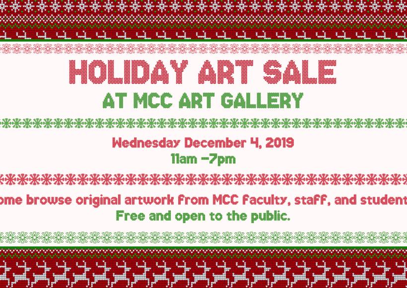 Come browse original artwork from MCC faculty, staff, and students! Free and open to the public.