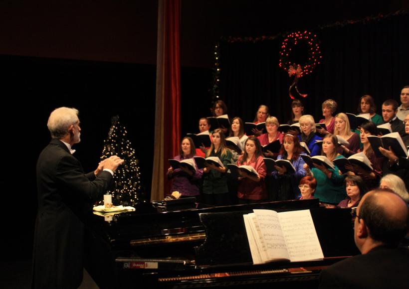 Conductor and choral group singing