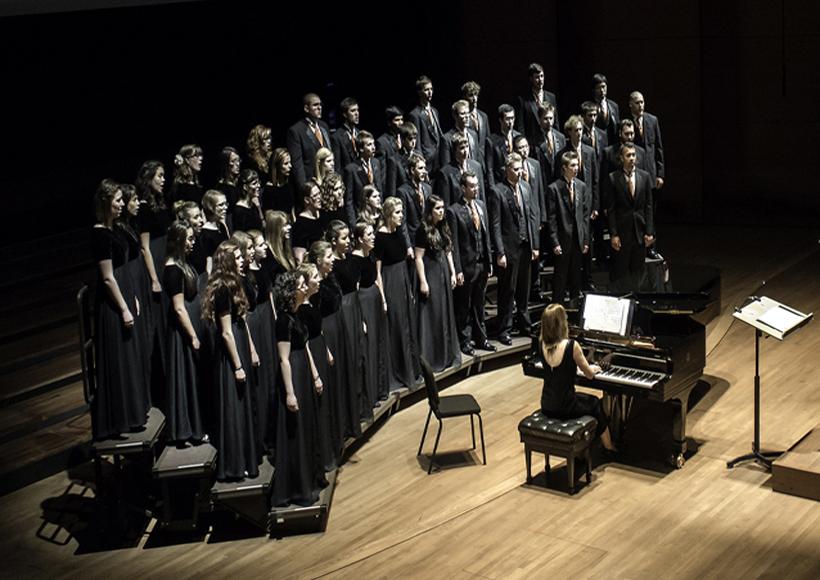 Piano accompanist and choral group singing