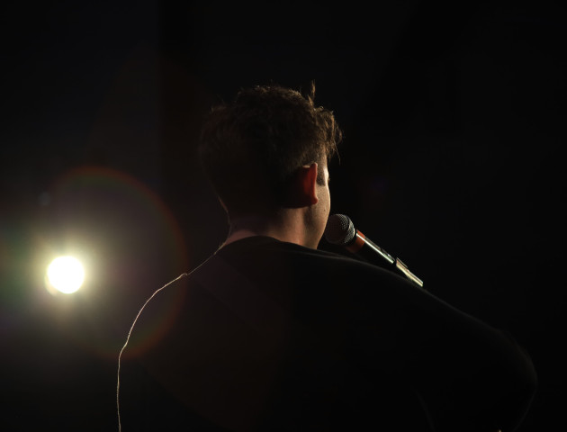 Performer singing