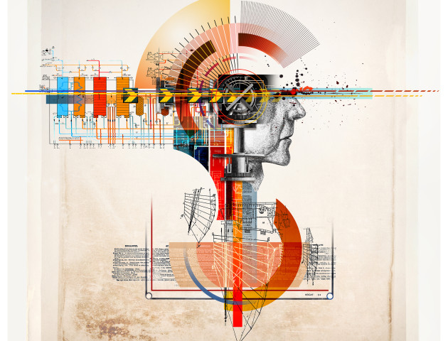 Adobe photoshop image of mind and face profile