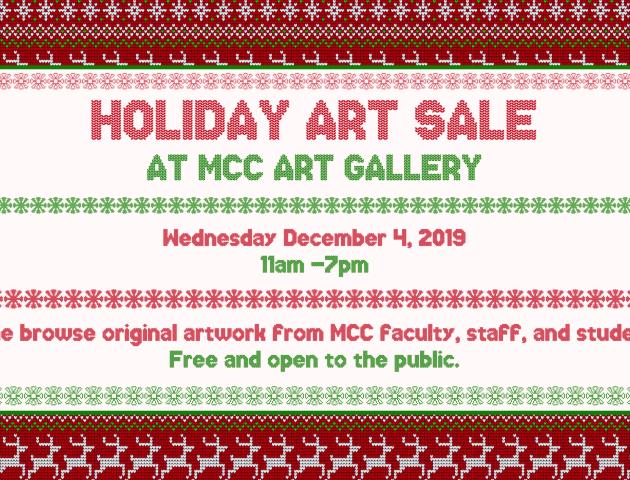 Come browse original artwork from MCC faculty, staff, and students! Free and open to the public.