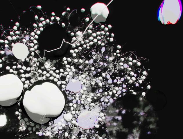 black and white image of 3D circles