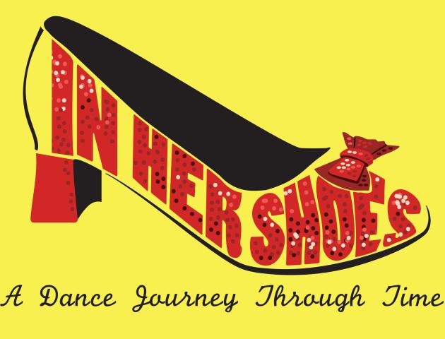Show title in red high heel shoe