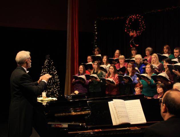 Conductor and choral group singing