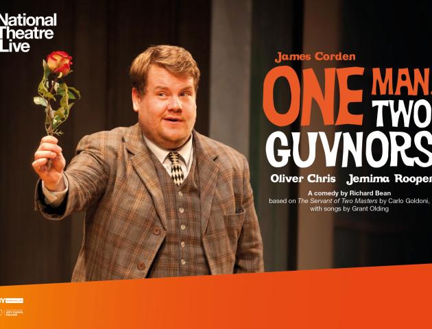 British gentleman holding an orange rose caption: One Man. Two Guvnors