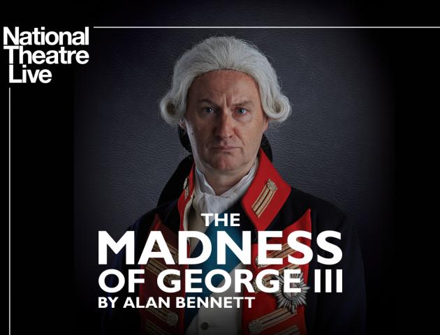 NT Live poster featuring image of King George III looking at the audience