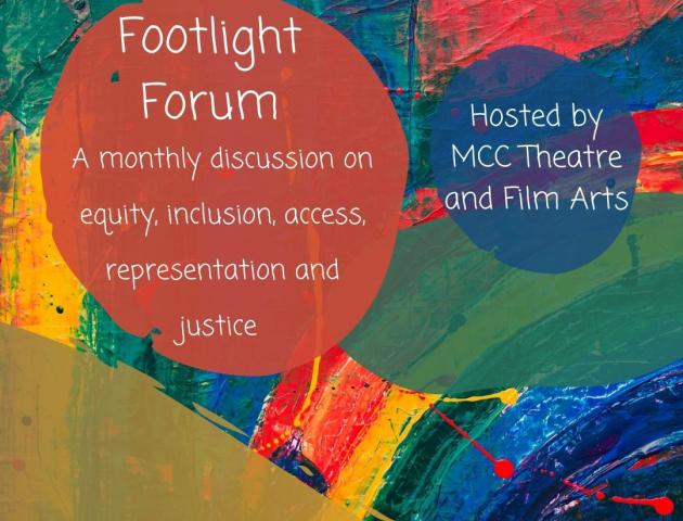 Footlight Forum Poster featuring randon paint splotches