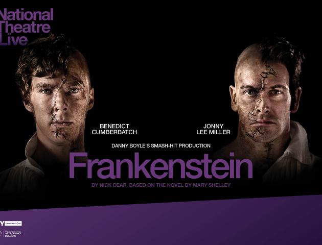 Pair of scarred faces in the manner of Frankenstein