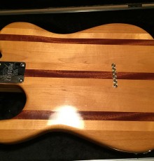 Back of wood inlay guitar body
