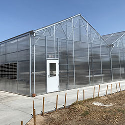 The campus greenhouse from outside.
