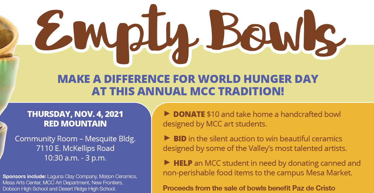 Empty Bowls: Make A Difference for World Hunger Day At This Annual MCC Tradition
