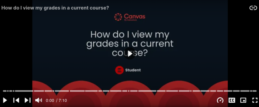 How do I view my grades in a current course? placeholder