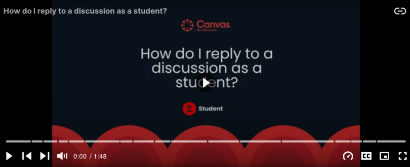 How do I reply to a discussion as a student? placeholder