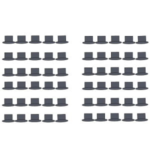 Graphic with rows of seats.