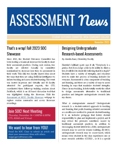 Assessment News, Nov 2023